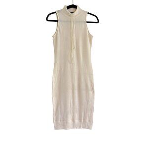NWOT!TWENTY Montréal Women's High Neck Sleeveless White Mini Sweater Dress Small